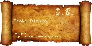 Deáki Bianka névjegykártya