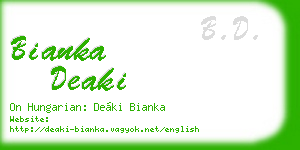 bianka deaki business card